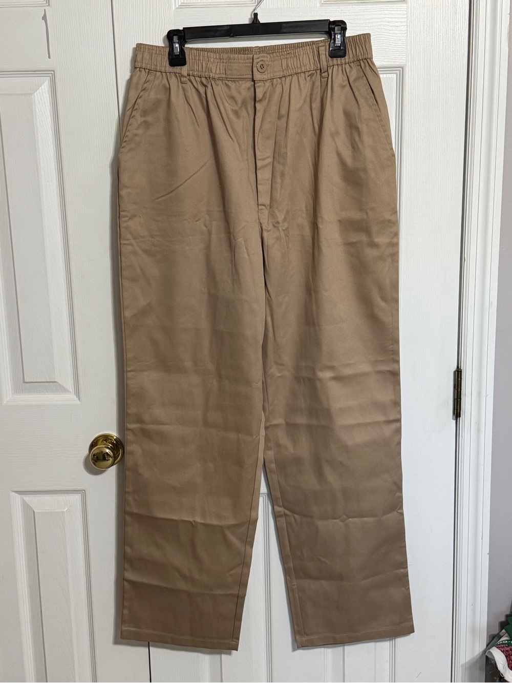 Men's Casual Elastic-Waist Chinos in Khaki